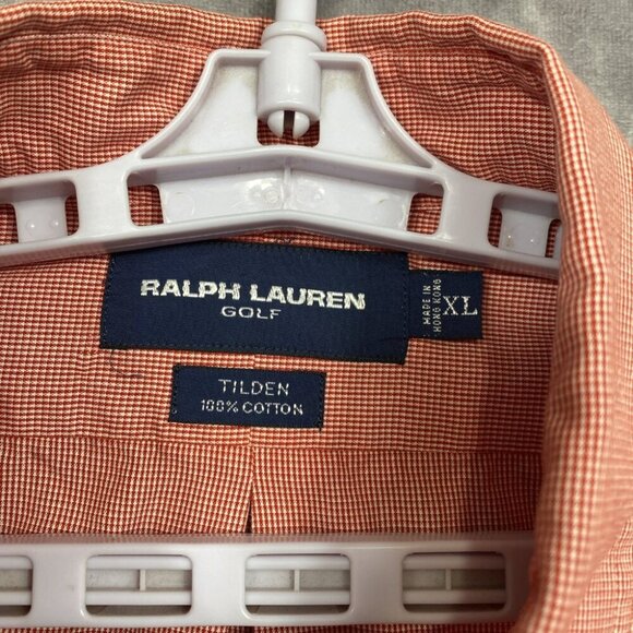 Ralph Lauren Golf Button Down Shirt Mens XL Red Tilden Plaid Preppy Casual - Picture 6 of 9